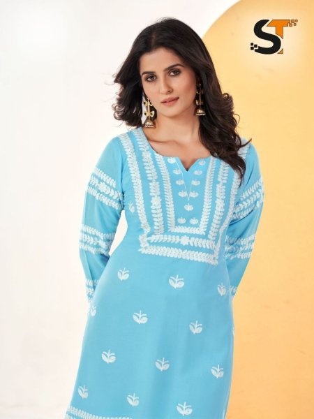 Embroidery Work Short Tops for Office and Regular Wear Embroidery Kurtis 