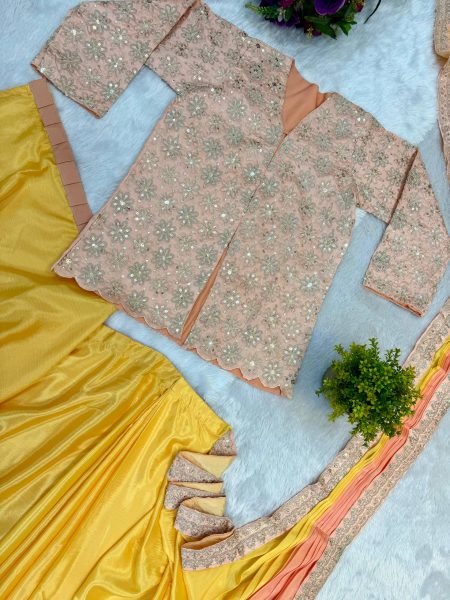 Esha Gupta Inspired Pastel Ombre Saree with Indo Western Jacket Designer 2025 Party Collection Ready To Wear Saree 