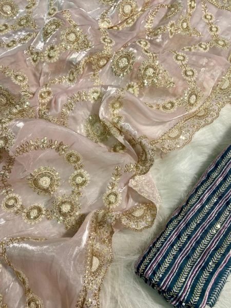 Luxe Organza Wedding Set with Rich Embroidery & Statement Blouse Celebration Ready Look Organza Sarees Wholesale