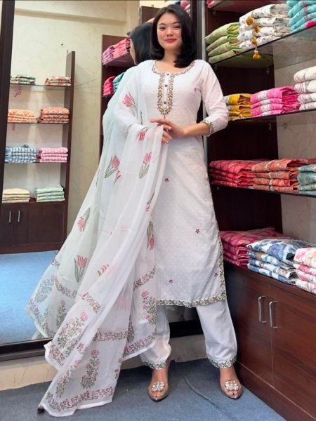 Ethnic Elegance Heavy Georgette Kurti Set with Stylish Dupatta Ready to Wear 3 Piece Kurti Set