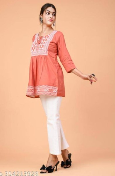 Ethnic Rayon Tops for Women – Perfect Blend of Style and Comfort Embroidery Kurtis 