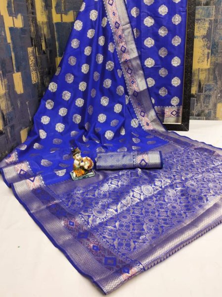 Exclusive Banarasi Silk Saree With Attrative Border Silk Sarees Wholesale