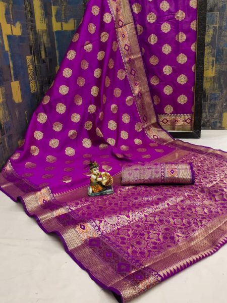 Exclusive Banarasi Silk Saree With Attrative Border Silk Sarees Wholesale