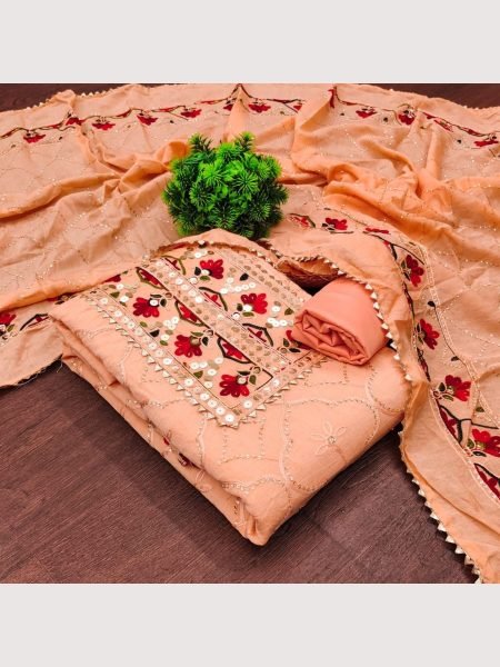 Exclusive Chanderi Silk Dress Material For Women Color Set Matching Dress Material Wholesale
