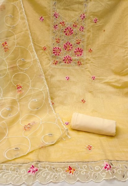 Exclusive Chanderi Work Dress Material For Women Color Set Matching Dress Material Wholesale