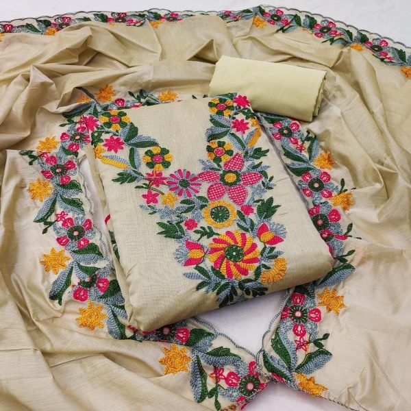 Exclusive Chanderi Work Dress Material For Women In Wholesale Price Color Set Matching Dress Material Wholesale