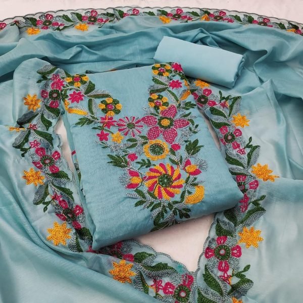 Exclusive Chanderi Work Dress Material For Women In Wholesale Price Color Set Matching Dress Material Wholesale
