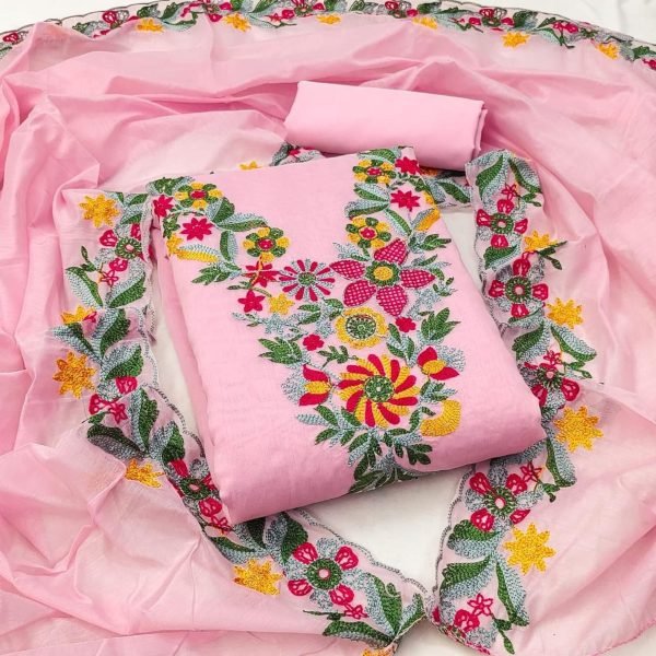 Exclusive Chanderi Work Dress Material For Women In Wholesale Price Color Set Matching Dress Material Wholesale