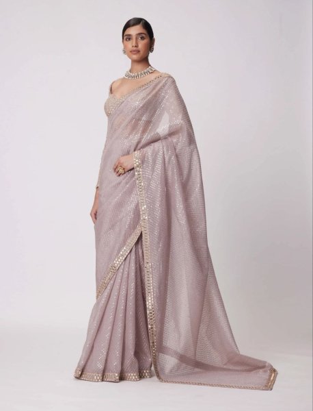 Exclusive Faux Georgette Mirror Work Saree for Weddings   Parties Bollywood Fancy Sarees Wholesale