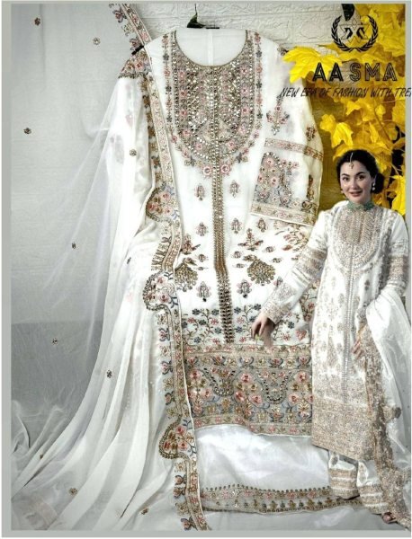 Heavy Sequins Georgette Silk Suit Ensemble Premium Export Quality Real Modelling Wear Ready To Wear Collection