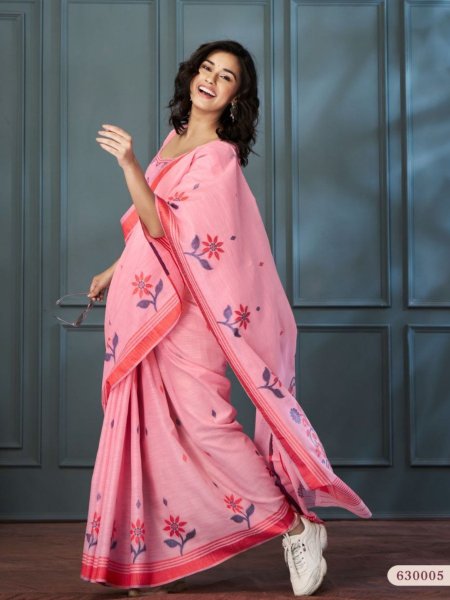 Exclusive Handloom Linen Saree with Beautiful Weaving For Woman Linen Sarees Wholesale