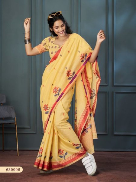 Exclusive Handloom Linen Saree with Beautiful Weaving For Woman Linen Sarees Wholesale