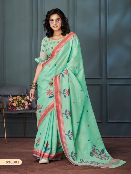 Exclusive Handloom Linen Saree with Beautiful Weaving For Woman Linen Sarees Wholesale