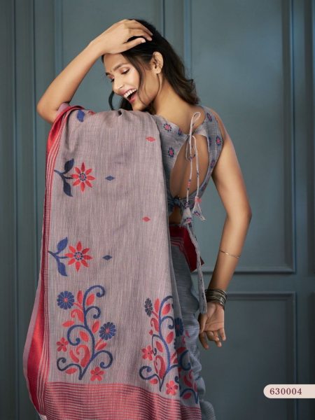 Exclusive Handloom Linen Saree with Beautiful Weaving For Woman Linen Sarees Wholesale