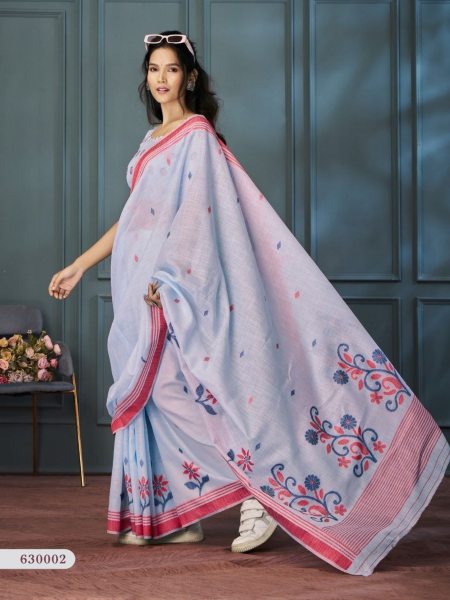 Exclusive Handloom Linen Saree with Beautiful Weaving For Woman Linen Sarees Wholesale