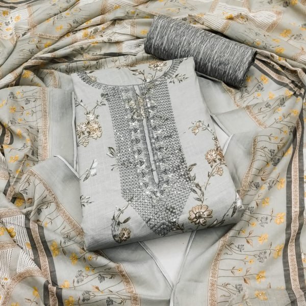 Exclusive Heavy Cotton Print With Sequence Dress Material  Color Set Matching Dress Material Wholesale