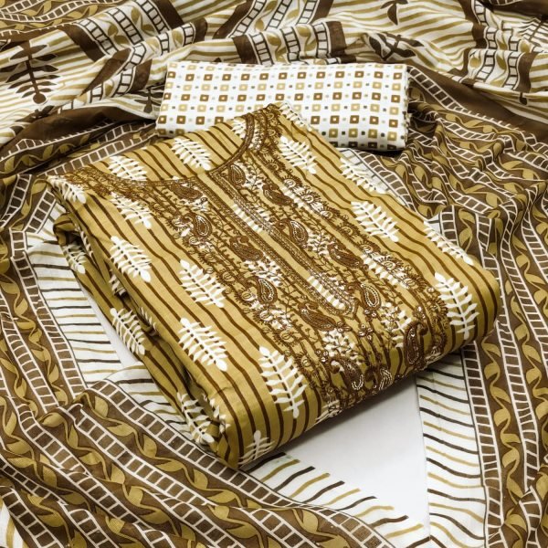 Exclusive Heavy Cotton Print With Sequence Dress Material  Color Set Matching Dress Material Wholesale