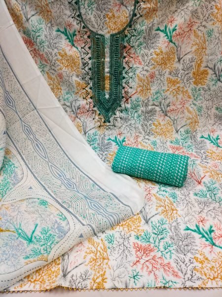 Exclusive Heavy Cotton Print With Sequence Dress Material  Color Set Matching Dress Material Wholesale