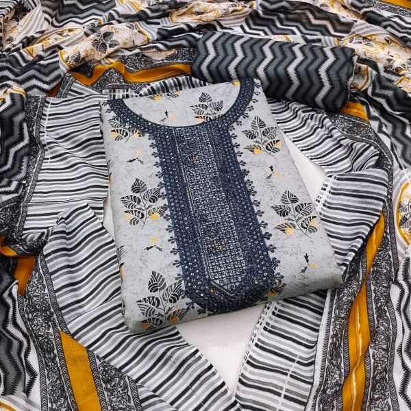 Exclusive Heavy Cotton Print With Sequence Dress Material  Color Set Matching Dress Material Wholesale