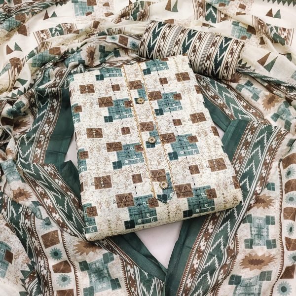 Exclusive Heavy Cotton Print With Sequence Dress Material  Color Set Matching Dress Material Wholesale