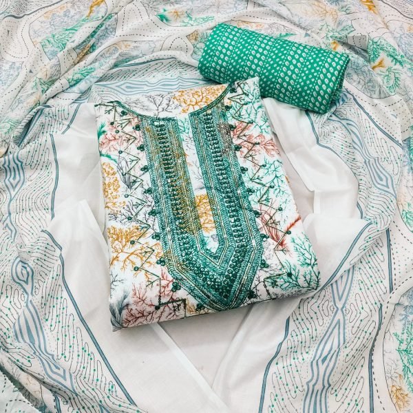 Exclusive Heavy Cotton Print With Sequence Dress Material  Color Set Matching Dress Material Wholesale