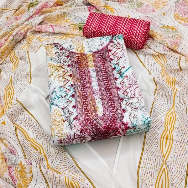 Exclusive Heavy Cotton Print With Sequence Dress Material  Color Set Matching Dress Material Wholesale