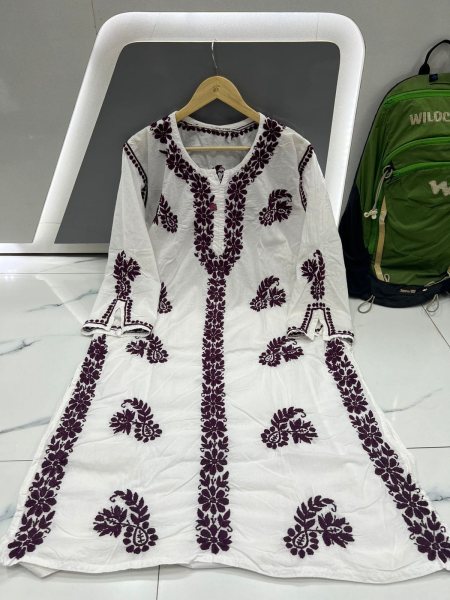 Exclusive Lucknowi Pure Handmade Kurtis Collection Lucknowi Chikankari Kurtis Wholesale