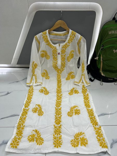 Exclusive Lucknowi Pure Handmade Kurtis Collection Lucknowi Chikankari Kurtis Wholesale