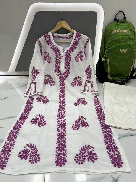 Exclusive Lucknowi Pure Handmade Kurtis Collection Lucknowi Chikankari Kurtis Wholesale