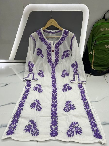 Exclusive Lucknowi Pure Handmade Kurtis Collection Lucknowi Chikankari Kurtis Wholesale