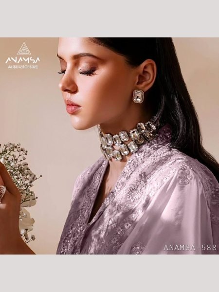 Exclusive  Pakistani  Fox Georgette Suit With Heavy Embroidered Work Pakistani Suits Wholesale