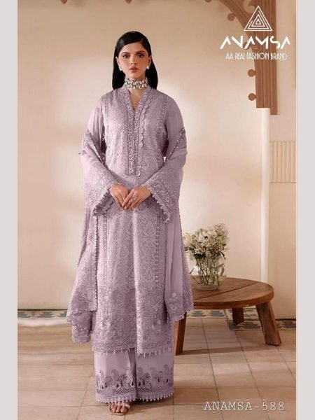 Exclusive  Pakistani  Fox Georgette Suit With Heavy Embroidered Work Pakistani Suits Wholesale