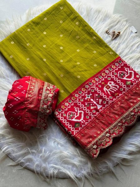 Exclusive Patola Silk Saree With Sequence Lace Border Patola Silk Sarees Wholesale