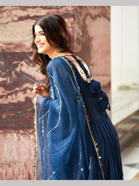 Exclusive Pure Georgette Anarkali gown with huge flair Anarakali Gown Wholesale