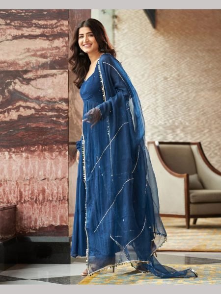 Exclusive Pure Georgette Anarkali gown with huge flair Anarakali Gown Wholesale