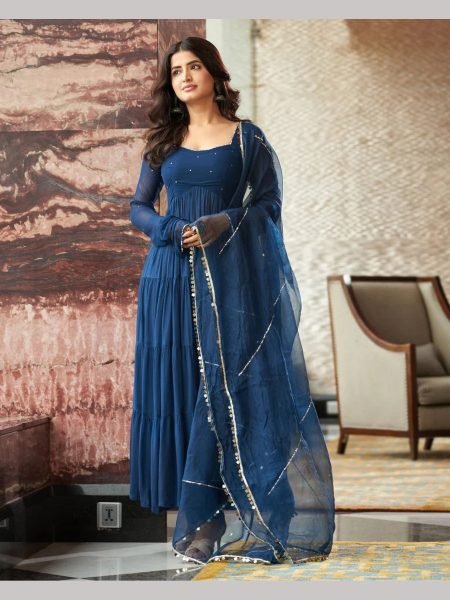 Exclusive Pure Georgette Anarkali gown with huge flair Anarakali Gown Wholesale
