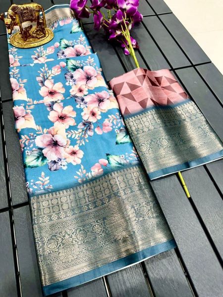 Exclusive Silk Saree With Jacquard Zari Border For Women Silk Sarees Wholesale