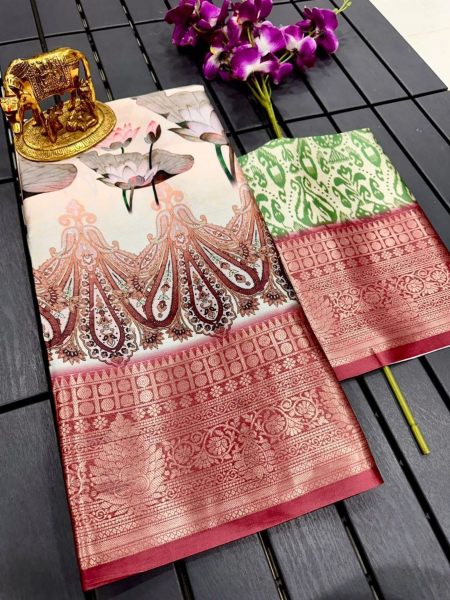 Exclusive Silk Saree With Jacquard Zari Border For Women Silk Sarees Wholesale