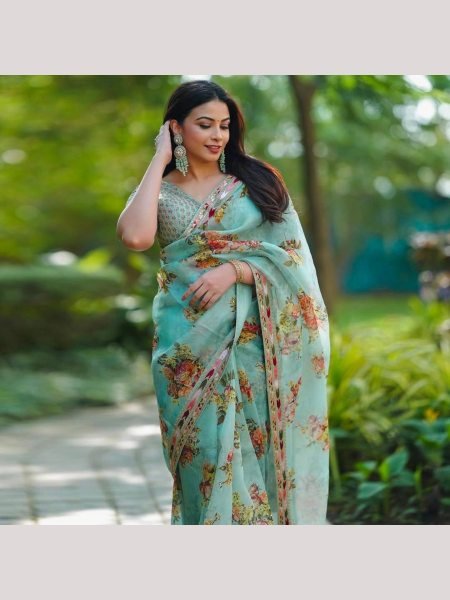 Exclusive  Tabby Silk Digital Printed Saree with thread and sequence Work Silk Sarees Wholesale
