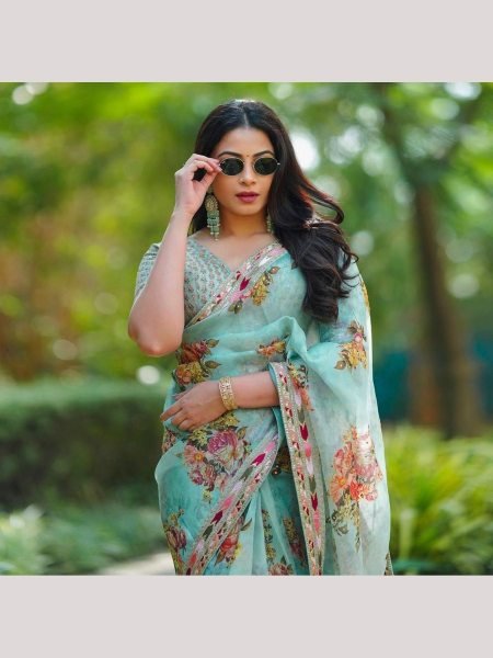 Exclusive  Tabby Silk Digital Printed Saree with thread and sequence Work Silk Sarees Wholesale