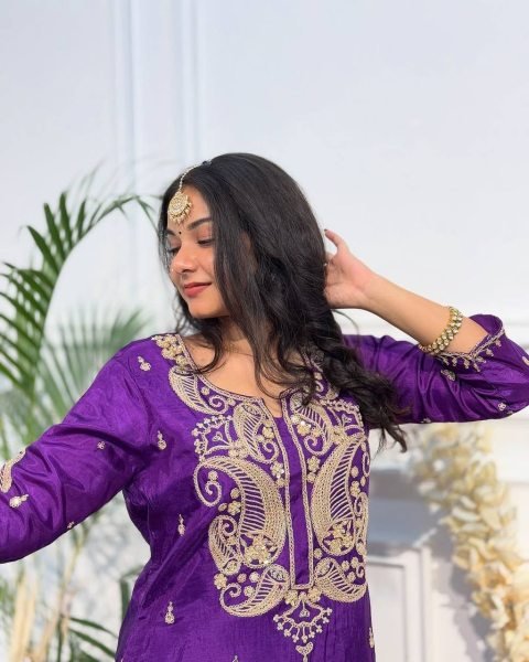 Exclusive Wedding Collection Heavy Chinon Silk Party Wear Top   Sharara Set with Embroidery   Fancy Dupatta Ready To Wear Collection