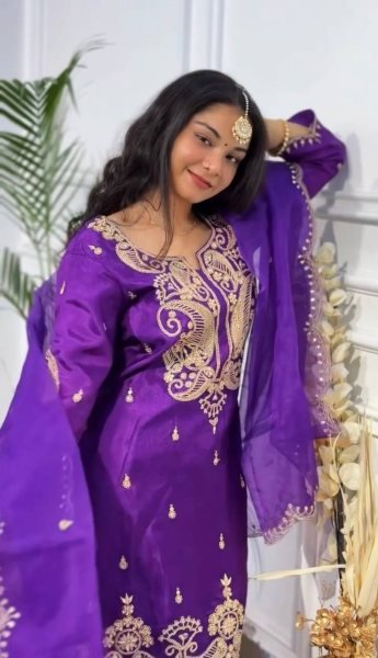 Exclusive Wedding Collection Heavy Chinon Silk Party Wear Top   Sharara Set with Embroidery   Fancy Dupatta Ready To Wear Collection