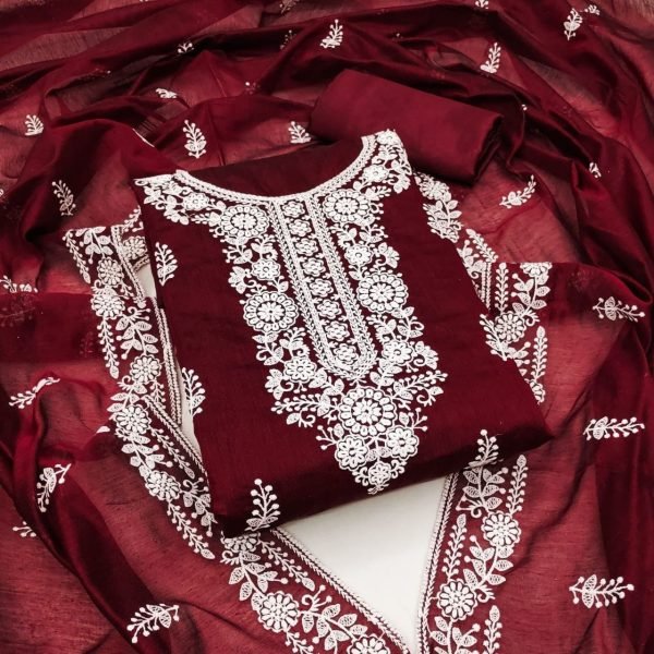 EXCLUSIVE WOMEN S CHANDERI DRESS MATERIAL  Color Set Matching Dress Material Wholesale