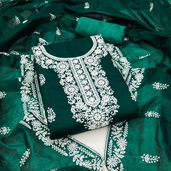 EXCLUSIVE WOMEN S CHANDERI DRESS MATERIAL  Color Set Matching Dress Material Wholesale