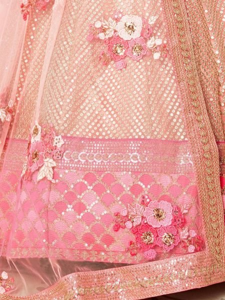 Exquisite Pink Semi Stitched Lehenga Set with Slub Silk Blouse Embroidered Dupatta Affordable Wedding Collection Designer Lehenga Choli