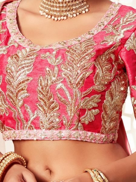 Exquisite Pink Semi Stitched Lehenga Set with Slub Silk Blouse Embroidered Dupatta Affordable Wedding Collection Designer Lehenga Choli