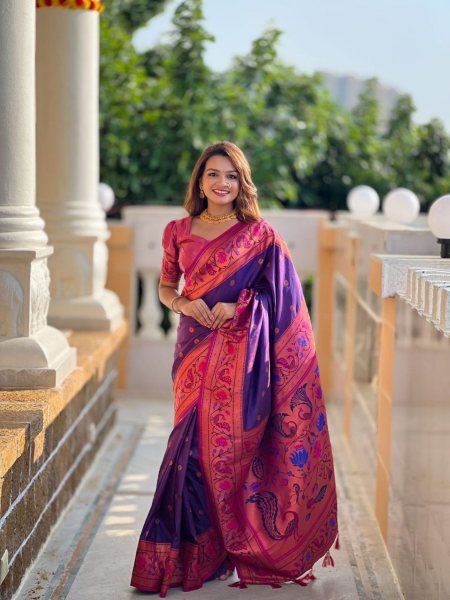 Exquisite Soft Pethani Silk Saree with Zari Weavning Sarees 