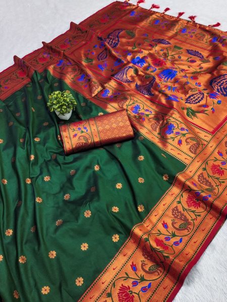 Exquisite Soft Pethani Silk Saree with Zari Weavning Silk Sarees Wholesale