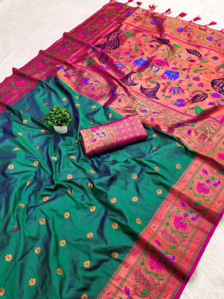 Exquisite Soft Pethani Silk Saree with Zari Weavning Silk Sarees Wholesale