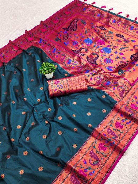 Exquisite Soft Pethani Silk Saree with Zari Weavning Silk Sarees Wholesale